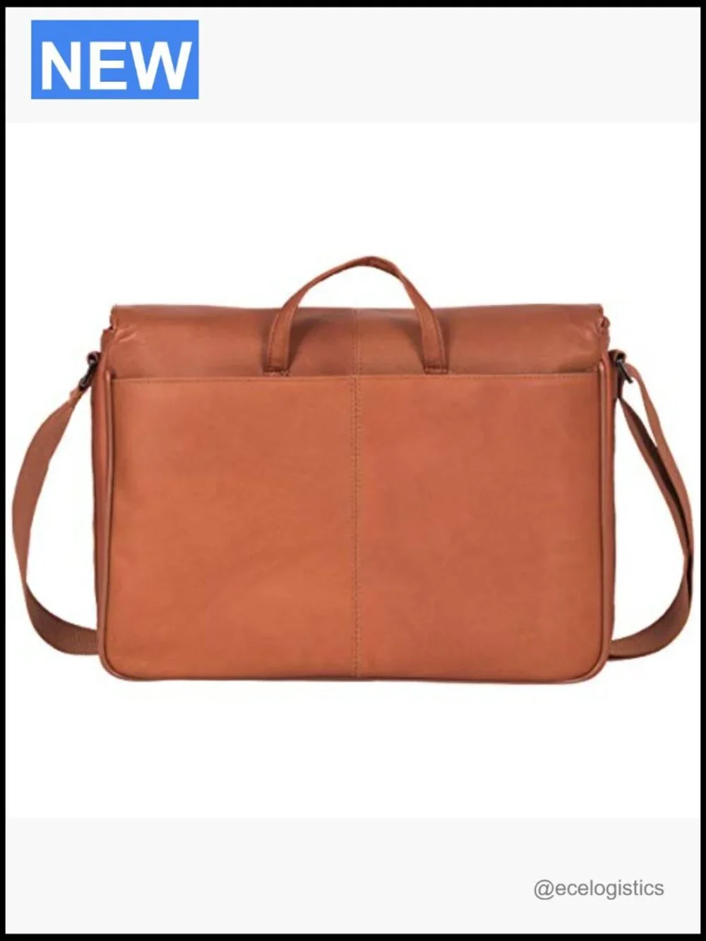 Slim Full-Grain Leather Messenger Bag for 15.6